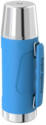 Super Sparrow Botella Termica - Termo de Acero Inoxidable - 750ml - Cantimplora Sin BPA - Termo Cafe - Tapa Antifugas que Sirve de Taza - Se Mantiene Caliente 12 o Frío 24 Horas