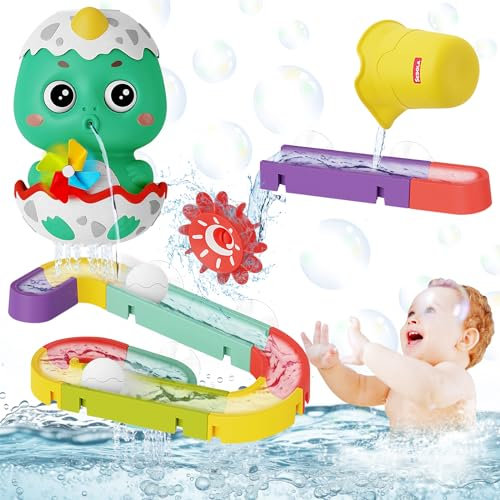 Gemtte Badewannenspielzeug, Kinder Badespielzeug ab 2 3 4 5 6 Jahre, DIY Kugelbahn Wasserspielzeug Kinder, Badewannen Spielzeug Kinder mit Saugnäpfe, Badespaß Geschenk Mädchen Junge