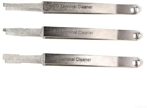 3pcs/Set Electric Terminal Cleaner Kit Spade Pin Connector Tweezer Cleaning Tool, Terminal Cleaning Tool, Metal Terminal Cleaner Set Electrical Cleaner