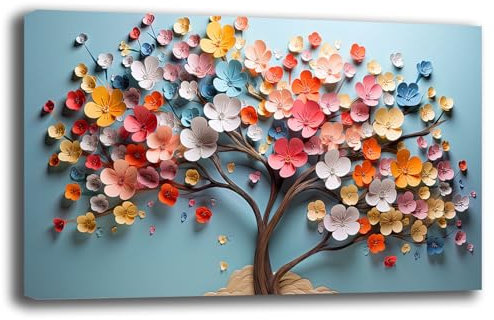 Printerland Quadro Moderno soggiorno ALBERO della VITA Astratto Quadri moderni da Parete XXL grande Stampa su tela Canvas Decorazione Murale muro Arredo Camera da letto Salone (1, 40x70 cm)