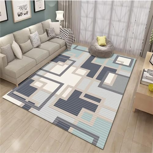 RUGMRZ Tappeto Lavanderia Semplicità geometrica moderna Short Pile antiscivolo e lavabil 160X200CM