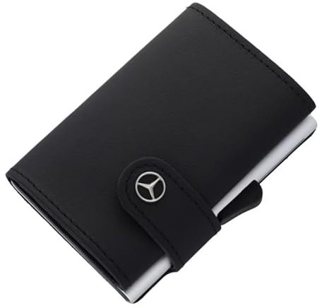Generisch Mini-Geldbörse Upcycling schwarz Rindleder für Mercedes Benz