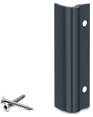 VOOXA Premium | Tirador de puerta de balcón de aluminio + tornillos de fijación | RAL7016 antracita mate | mango curvado, manejo cómodo para puerta de balcón o terraza exterior