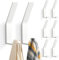PDGROW® Kleiderhaken 8 Stück, Handtuchhaken zum Bohren(Schrauben unsichtbar!), Garderobenhaken Wand Moderne Garderobenleiste für Jacken, Mäntel, Kleidung, Schals, Handtaschen und Mehr (Weiß)