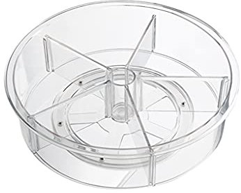 Eladcncmc Organizador giratorio de 9/12 pulgadas, recipiente de almacenamiento giratorio transparente para cocina, baño, especias, refrigerador