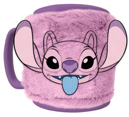 Pyramid International - Fuzzy Mug Angel - Tazza in ceramica con pelliccia rimovibile - 440 ml - Caffè e tè caldo o freddo