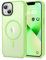 HOOMIL Cover Magnetica per iPhone 13, [Compatibile con MagSafe] [Potente Assorbimento Magnetico] Custodia Posteriore Trasparente, Sottile, Antigraffio (Verde Chiaro)