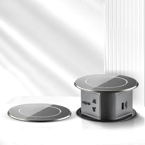 SHJ-HIUXCZ Versteckte Hebesteckdose, 2500 W, Küchen-Desktop-Insel-Arbeitsplatte, eingebettete automatische Hebe-Wireless-Ladesteckdose,C