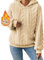 Yeenily Felpa Donna con Cappuccio Elegante Hoodie Giacca in Pile Manica Lunga Caldo Sweatshirt Autunno Invernale Oversize Maglione (Albicocca, XXL)