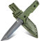 Purple Dragon Outdoor Messer Survival Messer mit Kydex Scheide, Jagdmesser Feststehende Klinge aus einem Stück D2 Stahl, Full Tang Bushcraft Messer G10 Griff für Camping, Geschenke für Männer, Grün