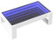 vidaXL Couchtisch, Beistelltisch mit Infinity-LED, Sofatisch Kaffeetisch für Wohnzimmer, Teetisch Wohnzimmertisch, Weiß Holzwerkstoff Glas