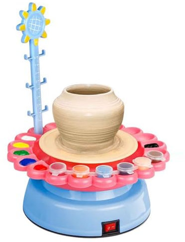 NISMIA Powder Blue,21.5 * 9.5 * 18.2cm, Macchina per Ceramica elettrica, Macchina per Argilla per Bambini e Principianti, Macchina per Argilla Dipinta Fai-da-Te, tornio per Ceramica