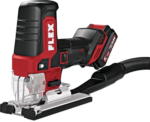 Flex Akku-Stichsäge 12 V JSP 12-EC C (ergonomisch dank SoftGrip-Oberfläche, Absaugstutzen Ø 27 mm, mit LED-Licht, Bürstenloser Motor) 531316