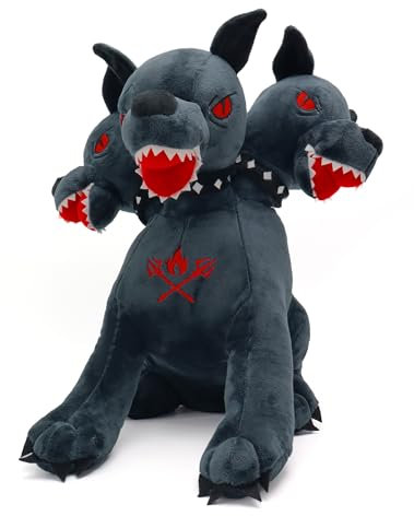 Ponjauk 14 Zoll Cerberus Plüsch Hund Scary Plushies Squishable Kuscheltiere Plüschtiere für Kinder