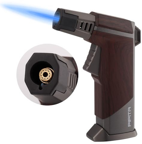 Chalumeau de cuisine pour la cuisine et le bricolage, briquet à souder avec verrouillage de sécurité et flamme réglable rechargeable au gaz butane pour crème brûlée, soudage, industriel (butane non