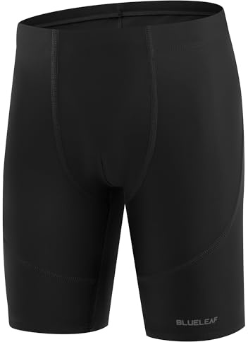 Blueleaf Boys' Swim Jammers Youth Competitive Swim Racing Team Swimsuits Athletic Quick Dry Swimming Shorts UPF 50+ Black M