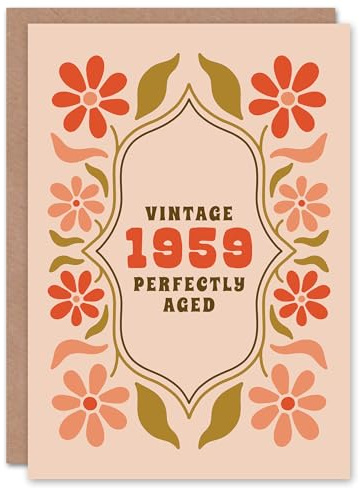 Artery8 Vintage Year Floral Flowers Her Born 1959 Aged 66 Years Old 66th Birthday Card Mum Gran Wife