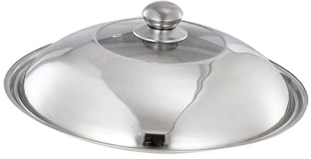 MagiDeal Edelstahl Wok Deckel, Kochtopf Abdeckung, 36 cm, Hitzebeständig, Einfache Montage, Universeller Dampftopf Deckel, Kochgeschirr Deckel für Den Heimgebr, Knopfgriff