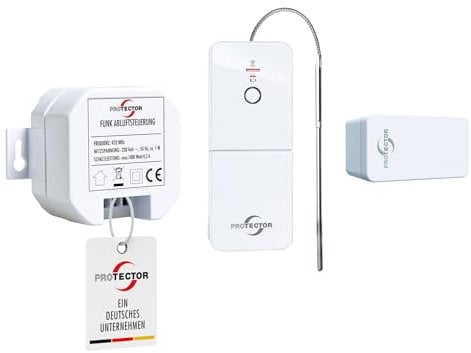 [NEU] PROTECTOR ASK-6030 I Funk-Abluftsteuerung mit batterielosem Kinetik-Fenstersender + Thermo-Ofensender | Fensterkontaktschalter | Einbauvariante
