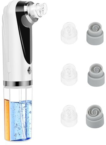 AOOWU Porenreiniger Mitesserentferner, Gesichtsreiniger Porensauger Mitesser Entferner Sauger Nase Akne Pickelsauger, Akku Porensauger mit 3 Modi 6 Saugspitzen & Sichtbarem Wassertank