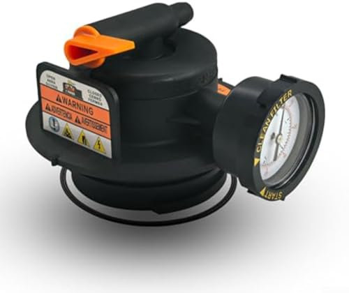 Filtro de piscina de alivio de aire para Pro-Grid y para SWIM CLEAR – con manómetro, válvula de escape de plástico negro