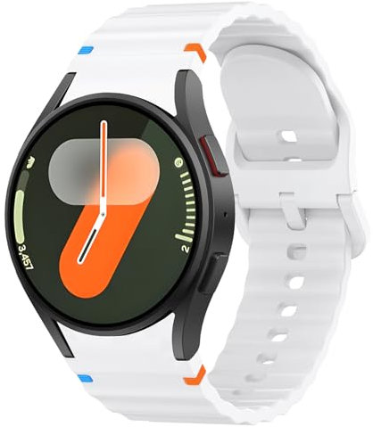 Meliya Correa para Samsung Galaxy Watch 7 40mm 44mm,20mm Silicona Pulseras Reloj de Repuesto para Samsung Galaxy Watch 4/5/6 40mm 44mm/FE/6 Classic 47mm 43mm/5 Pro 45mm(Blanco)