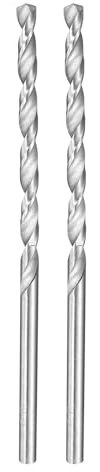 sourcing map 2pcs Twist Drill Bit 5mm Dia 130mm (5.12) Extra Long High-Speed Steel Spiral Jobber Drill Bits Fully Ground Drilling Tools for Wood Plastic Aluminum Thin Metal Sheet