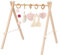 LIL'THINGS Spielbogen aus Holz für Babys – Handgemacht – Sensorisches Spielzeug mit Anhängern – Baby Gym Buche – Rosa – 75x14x14 cm