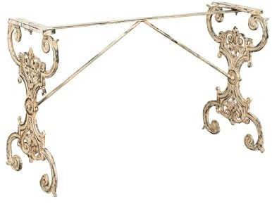 Biscottini Base pour table en fonte 123 x 49 x 76 cm - Cadre pieds de table extérieur - Base pour plateau en verre - Structure pour table à manger, bureau, tables basses d'extérieur - Pieds table
