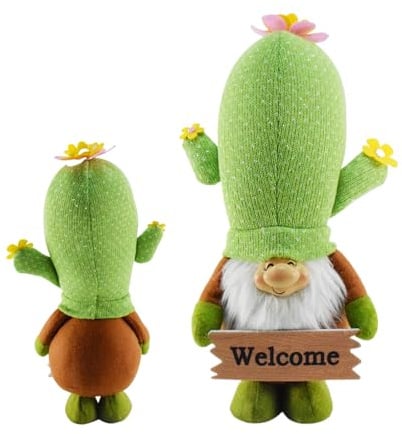 Gnome, cactus di Natale, giocattolo in tessuto morbido, stile nano, decorazione in miniatura divertente e creativa, ornamento fantasia per feste di fine anno, scaffali di casa, uffici, atmosfera