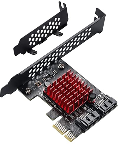 Jooehyer PCIe to 2 Ports 3.0 6 Gbps SSD Adapter PCI-E PCI Express X1 Controller Board Expansion Card Support X4 X6 X8 X16