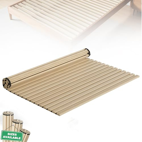 XMTECH Madera Rollrost 160x200 cm – 23 robuste Latten aus Tannenholz, Lattenrost für Doppelbetten, Nicht verstellbar, belastbar bis 300 kg, ausrollbarer Rolllattenrost
