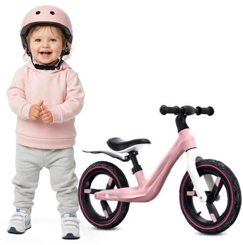 sun baby Kinder Laufrad ab 2 Jahren Sport, max. 30 kg, Baby Lauflernrad für Mädchen & Jungen mit Nylonrahmen, aufpumpbare Räder, Verstellbarer Sattel und Lenker - Rosa