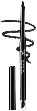 Erinde Gel Eyeliner, Wasserfester Eyeliner, Kajalstift Schwarz Wischfest, 16 Stunden Halt, Langanhaltend Hochpigmentiert, Herausdrehbare Mine, Integrierter Schwamm-Applikator und Spitzer, #01 Black