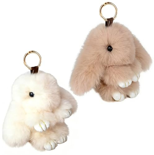 Porte-clés en Peluche en Forme de Lapin, Porte-clés en Peluche en Forme de Lapin, Lapin Poupée Pendentif Porte Voitures Porte-clés, pour Femme Sac Décoratio, Pâques Cadeau Pour Les Filles-B