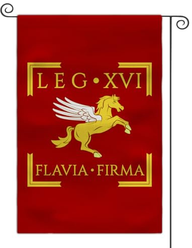 Bandera Pirata Legión Romana Legio Xvi Flavia Firma Impermeable Bandera De Jardín Con Ojales Exterior Estandarte Para Decoración Barra Interior 12X18 Inch