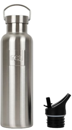 Red Original Leak-Proof Double Wall Insulated Marine-Grade Stainless Steel Hot Cold Water Bottle Thermos - 750ml - Silver
