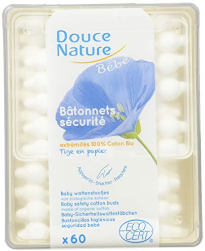Douce Nature - PRI 5024 Bio Equita Sicherheits-Wattestäbchen, für Baby-Hygiene, 56 Stück