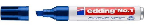 edding No 1 Permanentmarker - blau - 10 Stifte - Keilspitze 1-5 mm - wasserfest, wischfest, schnell-trocknend - Multimarker im Taschenformat - für Karton, Kunststoff, Holz, Metall, Glas
