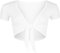 WearAll New Ladies Tie Up Shrug Crop Top Womens Short Sleeve Stretch Open Top White 8/10