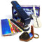 Pick-a-Palooza DIY Mega Gift Pack - Guitar Pick Maker Leather Holder 15 Picks Guitar File Blue
