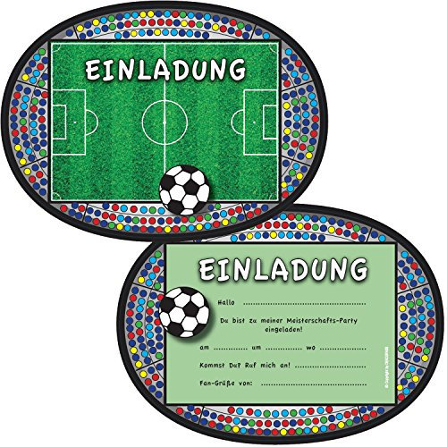 6 Einladungskarten * FUSSBALL-STADION * für Kindergeburtstag und Party | Kinder Geburtstag Kinderparty Fussballparty Einladung Einladungen Mottoparty Fussballjunge Fußball