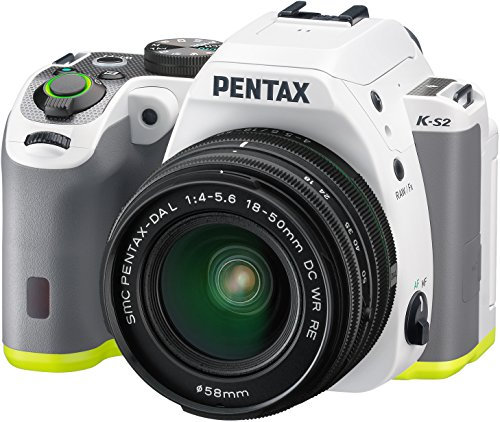 Pentax K-S2 Appareil photo reflex numérique 3 (7,62 cm) 20 Mpix Wi-Fi HDMI USB Blanc/Anis + Objectif DAL 18-50 mm WR