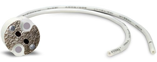 MAILUX SOD13336 MR16 (GU5.3) / G4 Sockel | Für 12V - 25V LED und Halogen | Keramik beige | 15cm Kabel weiß (10 Stück)