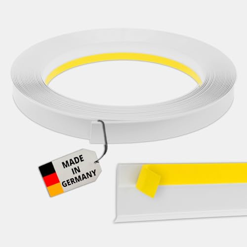 Nobily Fensterleiste 50mm mit Lippe, 1 m bis 50 m/PVC - selbstklebend Flachleisten Kunststoffleisten Profileleisten Abschlussleisten Zierleisten zur Fenster Montage, Made in Germany