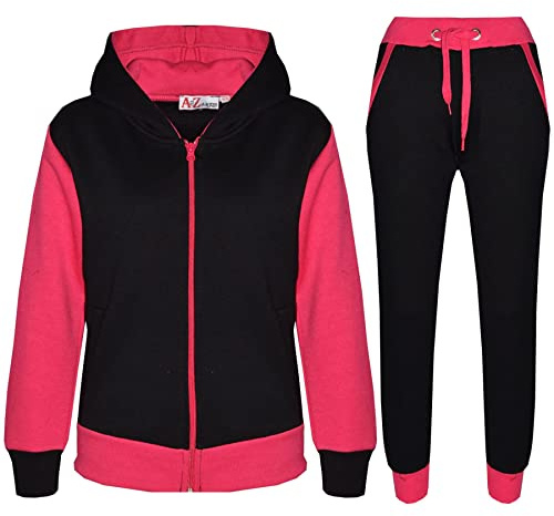 A2Z 4 Kids Hooded Tracksuit Jogging Suit Fleece Top Bottom Set Youth