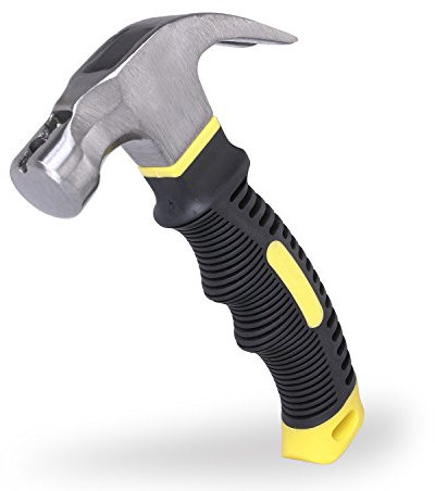 EFFICERE 8-oz. All-Purpose Stubby Hammer with Magnetic Nail Starter, Durable Alloy Steel Head and Fiberglass Handle | Perfect for General Household Projects, Garage, College Dormitory, Office and Shop