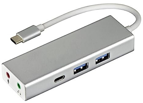 Hama USB 3.1 Type-C Hub, 3-fach, mit 3,5mm-Klinke (2x USB-A, 1x USB-C, Mikrofon-/Kopfhörer-Anschluss, 5 Gbit/s Super-Speed, für PC/Mac/Laptop/Tablet, OTG-fähig) externer USB-Verteiler, Multi-USB-Hub