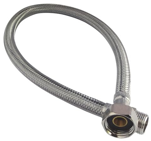 SOMATHERM FOR YOU, Flexible sanitaire 1/2 mâle avec écrou tournant 3/8, longueur 500mm, DN8, en acier inox et EPDM, étanchéité intégrée, norme ACS, certifié QB, souple et durable