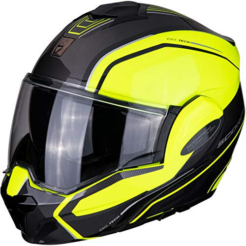 Scorpion Unisex Exo Tech Time Off HELM, Neon Yellow-Silver, S EU